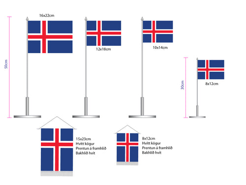 ÍSLAND BORÐFÁNI (stöngin ekki innifalin)