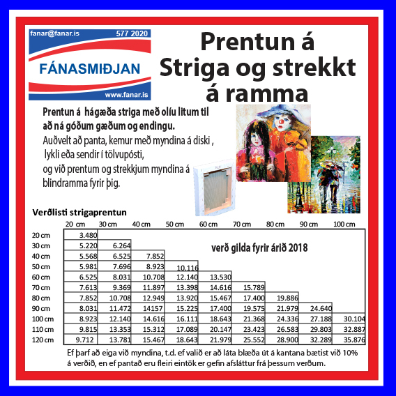 Strigaprentunarverrð 2018